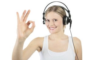 Atractive young woman with headphones _ Horizontal